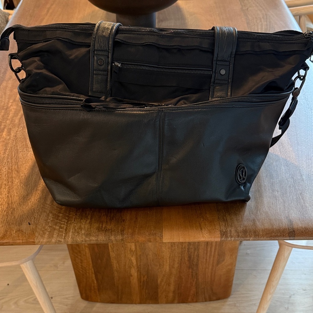 Lululemon leather and canvas bag